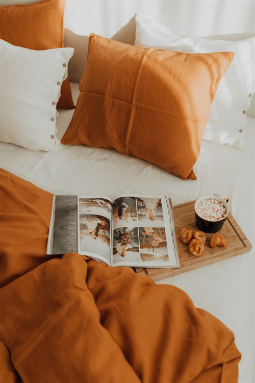 Copper Linen Duvet Cover