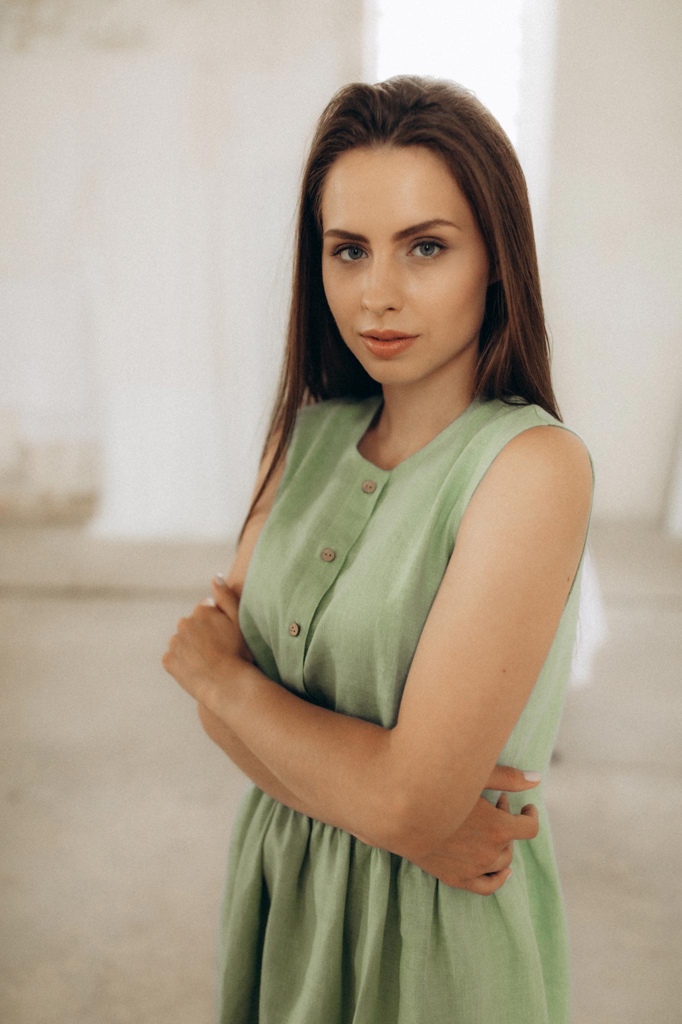 Leinenkleid mit Knopfleiste ARIA