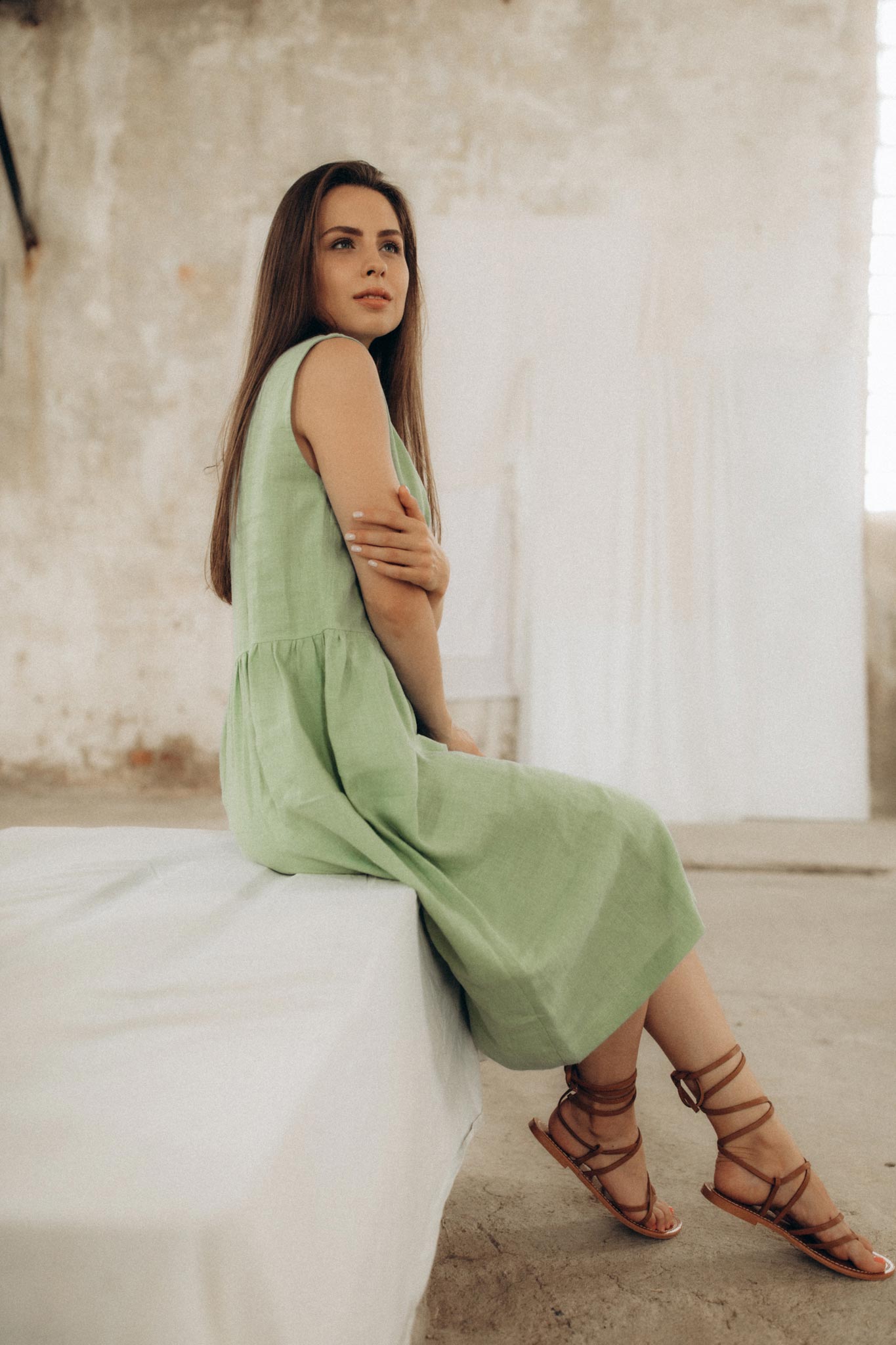 Leinenkleid mit Knopfleiste ARIA