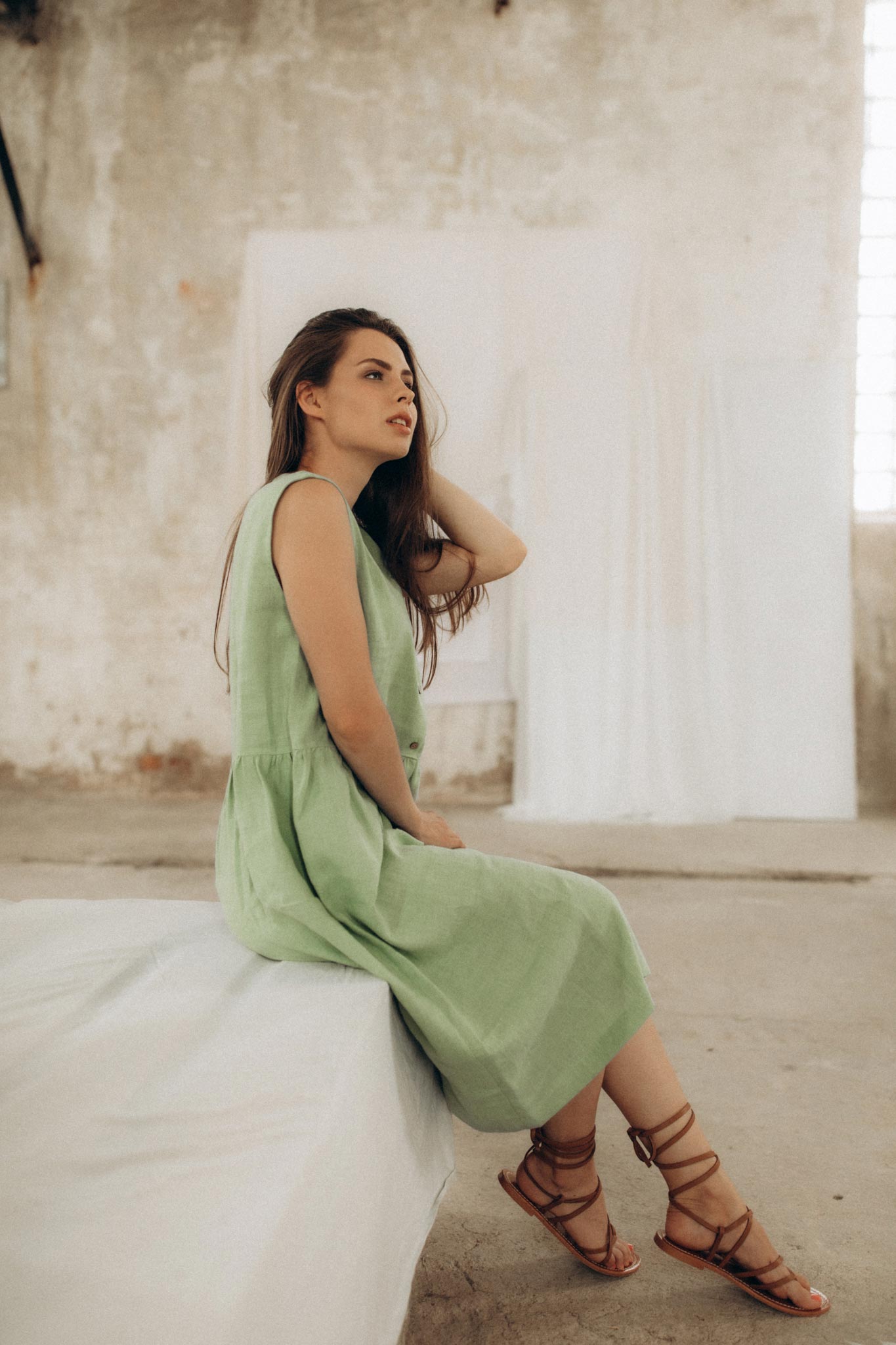 Linen Button Down Dress ARIA
